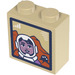 LEGO Steen 1 x 2 x 1.6 met Noppen aan Eén Kant met Astronaut Hoofd aan Screen Sticker (1939)