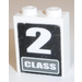 LEGO Steen 1 x 2 x 2 met &#039;2 CLASS&#039; Sticker met binnenas houder (3245)