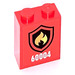 LEGO Kloss 1 x 2 x 2 med 60004 og Flames i Skjold Emblem Klistremerke med Indre knottholder (3245)