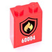 LEGO Backstein 1 x 2 x 2 mit 60004 und Flames im Schild Emblem Aufkleber mit Innenbolzenhalter (3245)