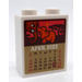 LEGO Kloss 1 x 2 x 2 med April 2022 Calendar Page med Elephants Klistremerke med Indre knottholder (3245)