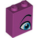 LEGO Steen 1 x 2 x 2 met Blauw Eye Rechtsaf met Stud houder aan de binnenzijde (3245 / 52088)