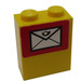 LEGO Backstein 1 x 2 x 2 mit Envelope Aufkleber mit Innenachshalter (3245)