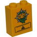 LEGO Brick 1 x 2 x 2 with Leopard Head, Leaves and Black Panel with Exclamation Mark  Sticker with Inside Stud Holder (3245)