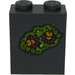LEGO Brique 1 x 2 x 2 avec Orange et Magenta Fleur avec Green Feuilles Autocollant avec support d&#039;essieu intérieur (3245)