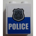 LEGO Brick 1 x 2 x 2 with &#039;POLICE&#039; and badge Sticker with Inside Stud Holder (3245)
