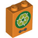 LEGO Brick 1 x 2 x 2 with Recycling Logo with Inside Stud Holder (3245 / 43257)