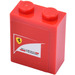 LEGO Backstein 1 x 2 x 2 mit &#039;Scuderia Ferrari&#039; Aufkleber mit Innenbolzenhalter (3245)