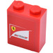 LEGO Kloss 1 x 2 x 2 med &#039;Scuderia Ferrari&#039; Klistremerke med Indre knottholder (3245)