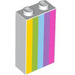 LEGO Brique 1 x 2 x 3 avec Rainbow Rayures Jaune / Green / Bleu (22886)