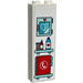 LEGO Brick 1 x 2 x 5 with Medical Cabinet, Shelf with Bottles and Telephone Directory Sticker with Stud Holder (2454)