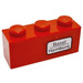 LEGO Brick 1 x 3 with 'Basel', 'Hamburg' (right) Sticker (3622)