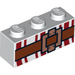 LEGO Brique 1 x 3 avec Courroie et rouge Rayures (3622)