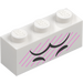 LEGO Brick 1 x 3 with Black Eyes, Eyebrows and Pink Lines (3622)