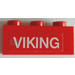 LEGO Brick 1 x 3 with white &#039;VIKING&#039; on red background Sticker (3622)