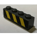 LEGO Brick 1 x 4 with 4 Studs on One Side with Black and Yellow Stripes Sticker (30414)