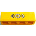 LEGO Backstein 1 x 4 mit 4 Bolzen auf Eins Seite mit Zug Logo Aufkleber (30414)