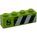 LEGO Brick 1 x 4 with &#039;6&#039; and Black and White Danger Stripes Left Sticker (3010)