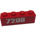 LEGO Kloss 1 x 4 med &quot;7208&quot; Venstre Klistremerke (3010)