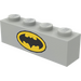 LEGO Цегла 1 x 4 з Batman логотип в Жовтий Овальний (3010)