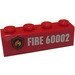 LEGO Brick 1 x 4 with Fire Badge and &#039;FIRE 60002&#039; Sticker (3010)