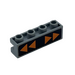 LEGO Mattoncino 1 x 4 con scanalatura con Arancione Directional Arrows su Nero Background Adesivo (2653)