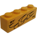 LEGO Brick 1 x 4 with GT V8 and Flames (Left) Sticker (3010)