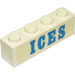 LEGO Цегла 1 x 4 з &quot;ICES&quot; Наліпка від встановити 1589-1 (3010)