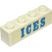 LEGO Brique 1 x 4 avec &quot;ICES&quot; Autocollant from Set 1589-1 (3010)