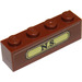 LEGO Brique 1 x 4 avec &quot;N.S.&quot; Autocollant (3010)