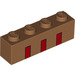 LEGO Brick 1 x 4 with Red Lines (3010 / 67451)