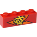LEGO Brick 1 x 4 with Yellow &#039;XTREME&#039; (Right Side) Sticker (3010)