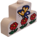 LEGO Backstein 1 x 4 x 2 mit Centre Stud oben mit Butterfly und Blumen Aufkleber (4088)