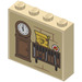 LEGO Цегла 1 x 4 x 3 з Grandfather Clock, Post Slots і &#039;Сова Post&#039; логотип (Both сторони) Наліпка (49311)