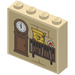 LEGO Backstein 1 x 4 x 3 mit Grandfather Clock, Post Slots und &#039;Eule Post&#039; Logo (Both Sides) Aufkleber (49311)