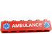 LEGO Brick 1 x 6 with 'Ambulance' and EMT Stars Sticker (3009)