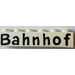 LEGO Brick 1 x 6 with &quot;Bahnhof&quot; without Bottom Tubes, with Cross Supports
