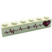 LEGO Brick 1 x 6 with Heartbeat (Left) Sticker (3009)