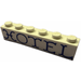 LEGO Brick 1 x 6 with &quot;Hotel&quot; without Bottom Tubes, with Cross Supports