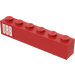 LEGO Brique 1 x 6 avec &#039;OBB&#039; Autocollant (3009)