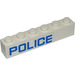 LEGO Brick 1 x 6 with Police (Left) Sticker (3009)