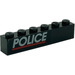 LEGO Brick 1 x 6 with &#039;POLICE&#039; with Red Line (Left) Sticker (3009)