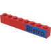 LEGO Steen 1 x 8 met &#039;Bistro&#039; aan Blauw Background Sticker (3008)