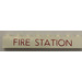 LEGO Brick 1 x 8 with &quot;FIRE STATION&quot; without Bottom Tubes with Cross Support