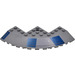 LEGO Steen 10 x 10 Rond Hoek met Tapered Rand met Dark Blauw Rectangles Sticker (58846)