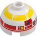 LEGO Brick 2 x 2 Round with Dome Top with L3-G0 Astromech Droid Head (with Axle Holder) (3262 / 108972)