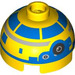 LEGO Brique 2 x 2 Rond avec Dome Haut avec New Republic Astromech Droid Diriger (Goujon creux, support d&#039;essieu) (3262)