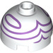 LEGO Brique 2 x 2 Rond avec Dome Haut avec Purple lines (Goujon creux, support d&#039;essieu) (18841)