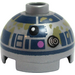 LEGO Brick 2 x 2 Round with Dome Top with R2-D2 Head with Dirt Splashes (Hollow Stud, Axle Holder) (18841 / 38102)