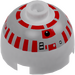 LEGO Brick 2 x 2 Round with Dome Top with Silver and Red R5-D4 Printing (without Axle Holder) (30367 / 83730)